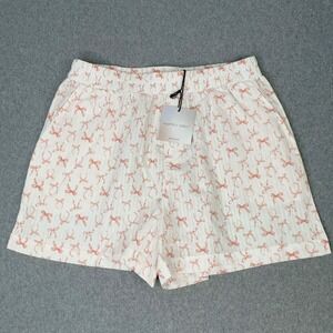 NEW Happily Grey Lounge Shorts‎ Coquette Pink Bows Pocket Women's Medium